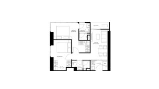 Condominium floor plan, 2 bedrooms in Xelf No. 11009