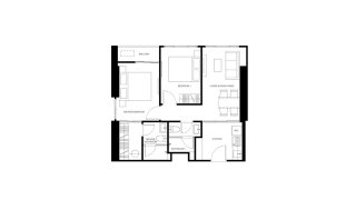 Condominium floor plan, 2 bedrooms in Xelf No. 11010