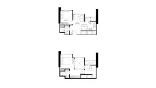 Condominium floor plan, 1 bedroom in Xelf No. 11006